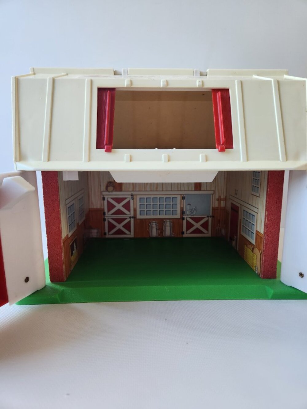 Fisher Price Vintage Farm Barn Playset Red White Folding Toy Barn Pretend Play - Picture 4 of 9